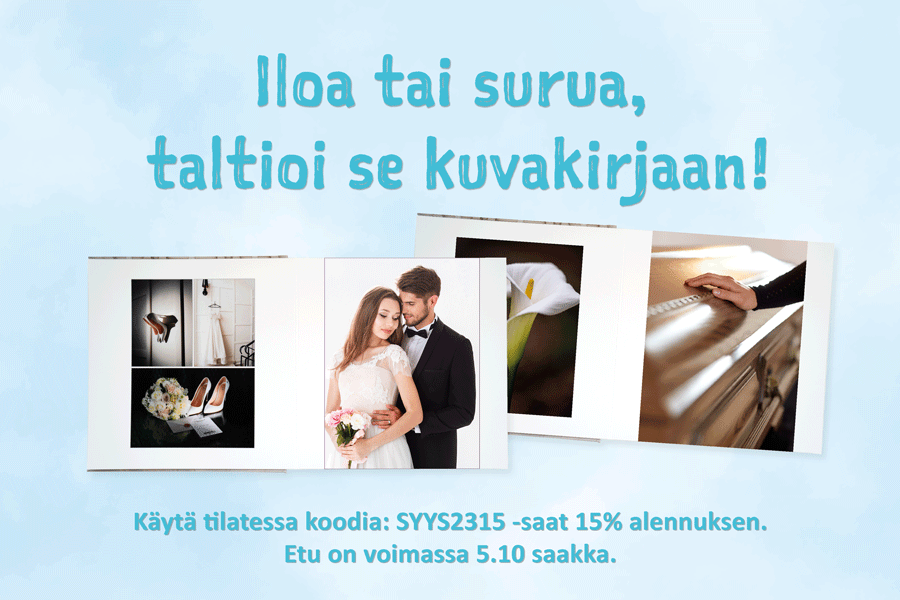 Iloa tai surua, tailtioi se kuvakirjaan!